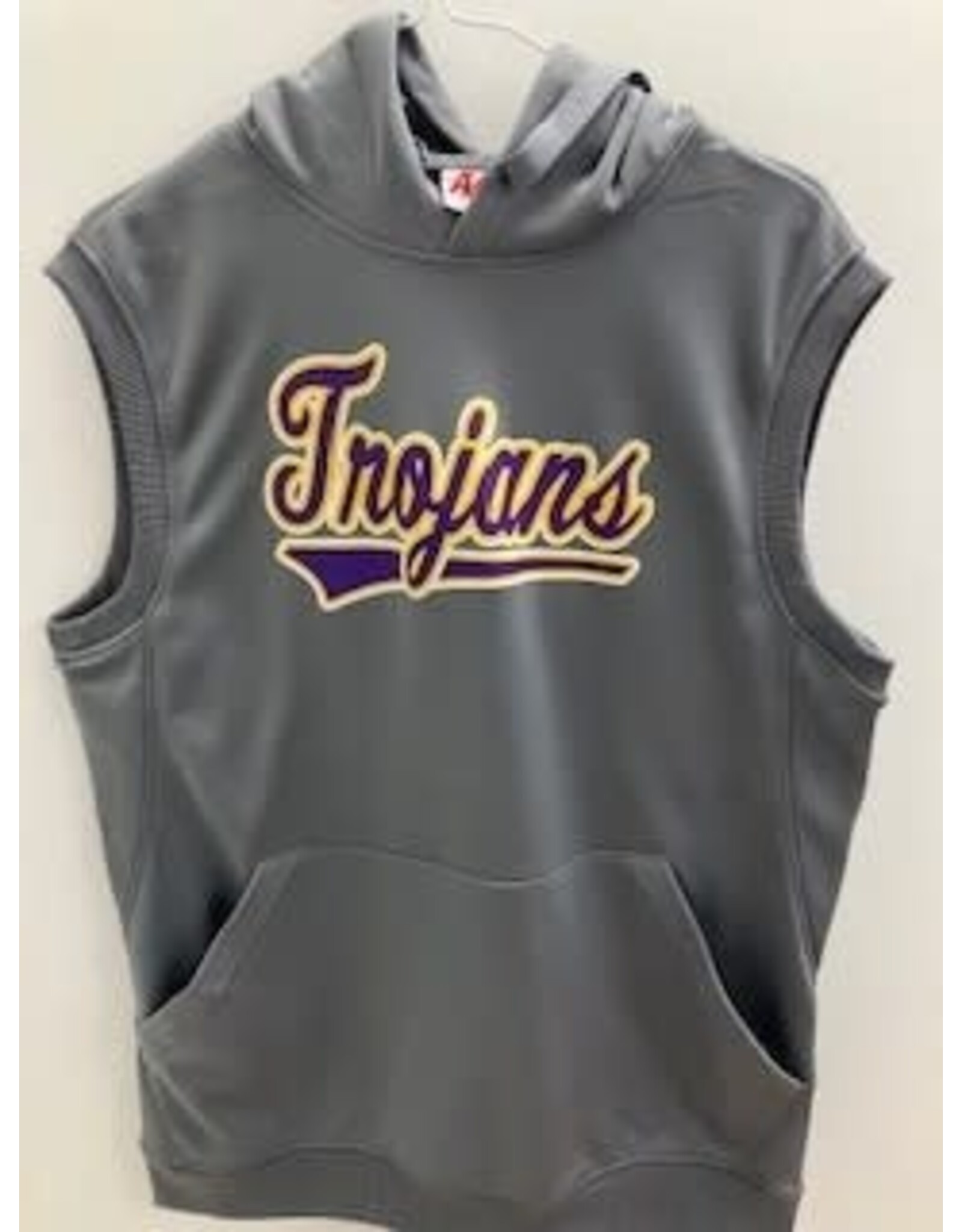 A4 Trojans Sleeveless Hoodie Grey