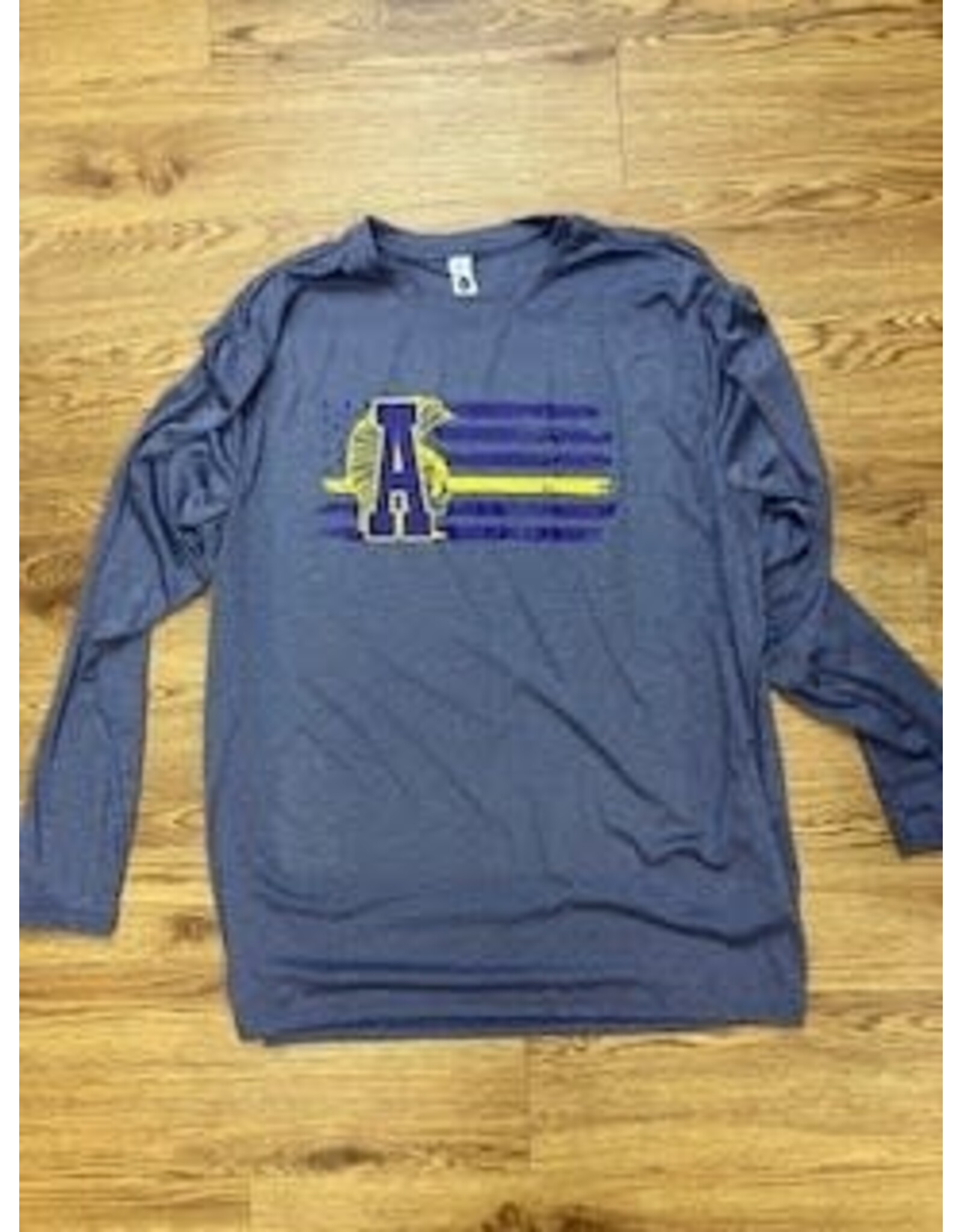 PURPLE HEATHER M/W L/S ASH FLAG