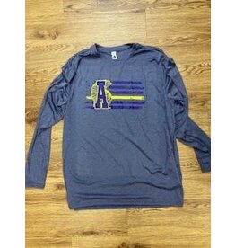PURPLE HEATHER M/W L/S ASH FLAG