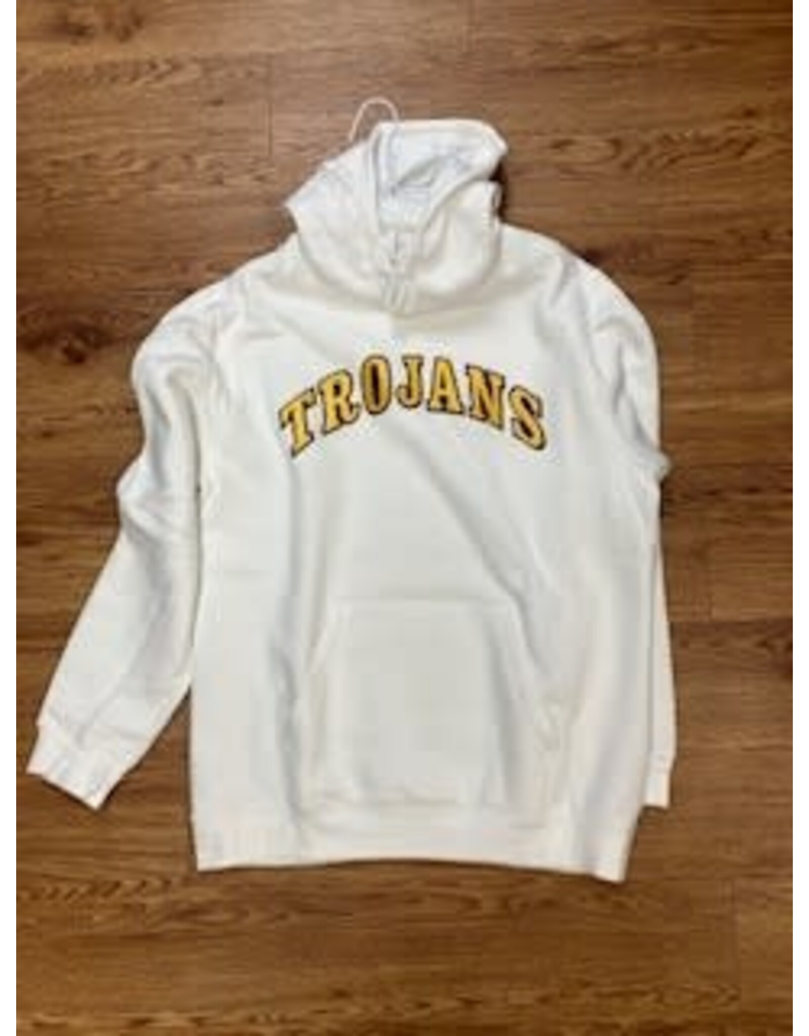 WHITE TROJANS HOODIE