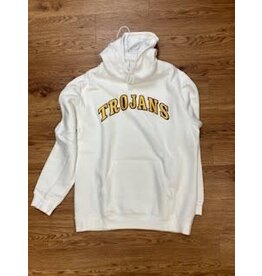 WHITE TROJANS HOODIE