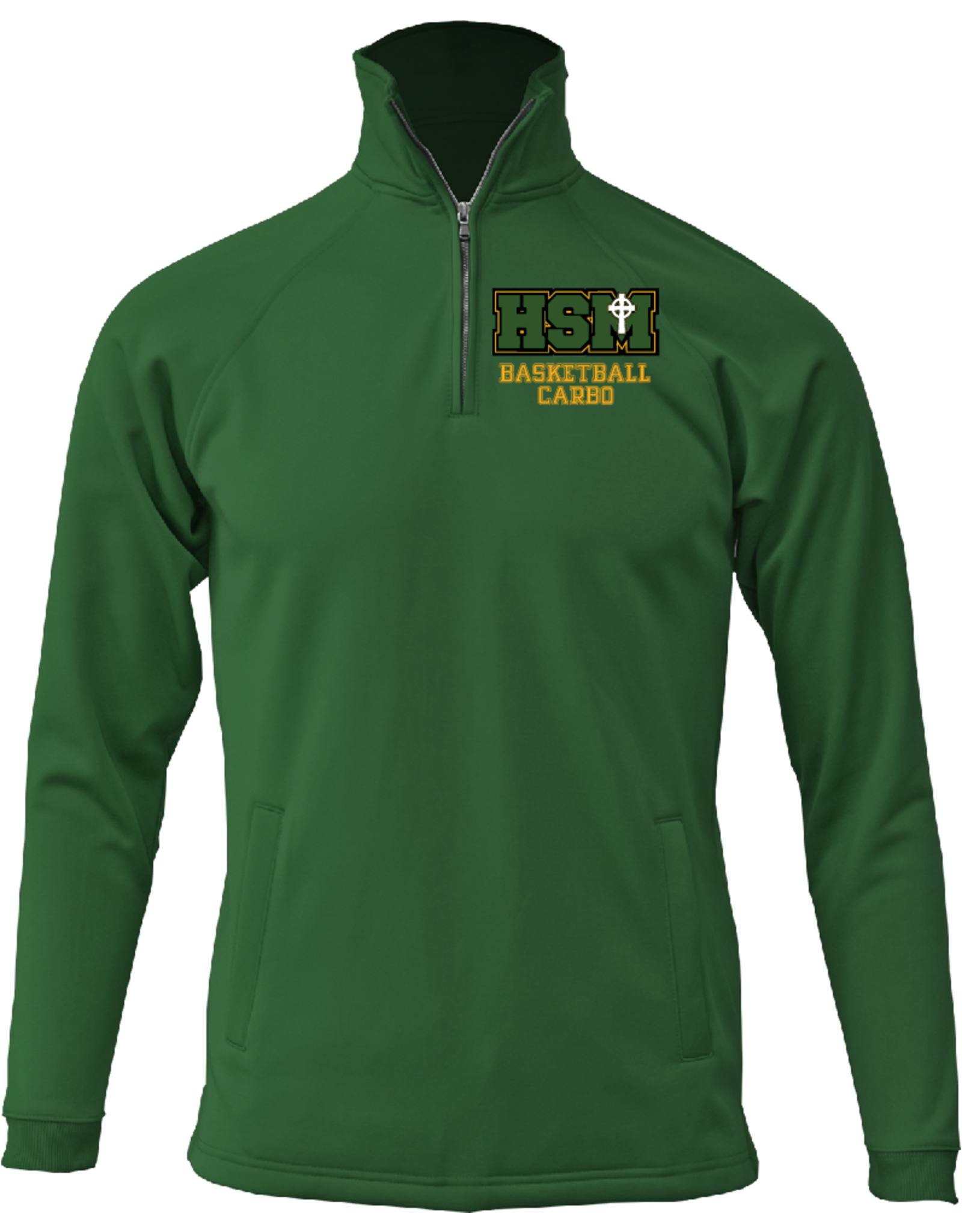 Travel 1/4 zip with HSM logo and last name