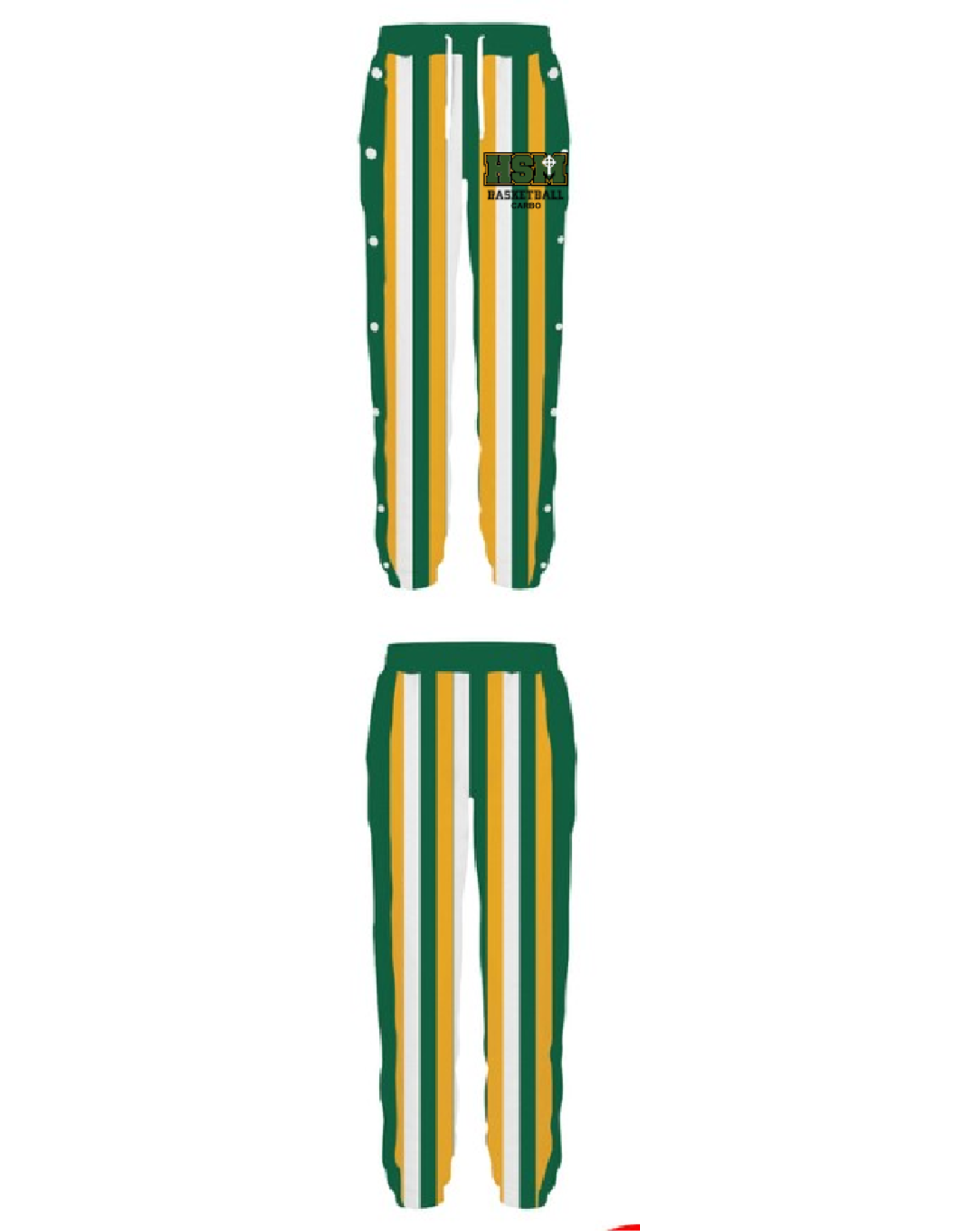 HSM Basketball Stripe Break Away Pants with last name