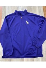 ASH embroidery on Purple 1/4 zip w/ pockets