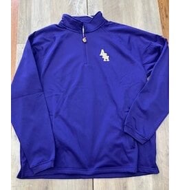 ASH embroidery on Purple 1/4 zip w/ pockets