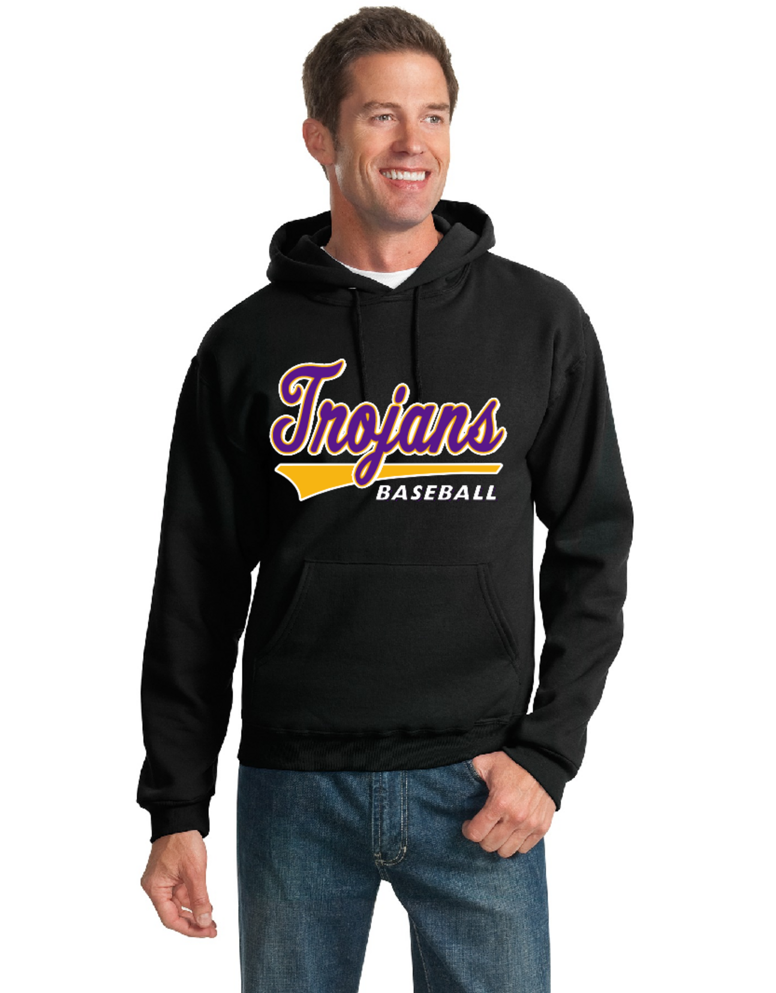 Jerzees TROJANS BASEBALL BLACK HOODIE  PRE ORDER- ready for pickup by 2/5