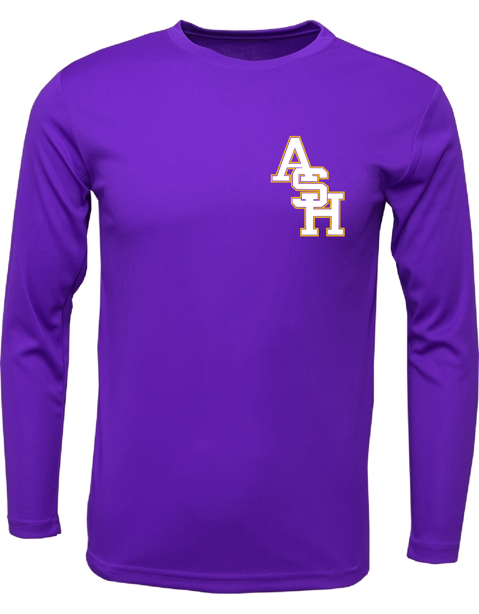 ASH slant on m/w l/s tee--WILL TEXT WHEN READY FOR PICKUP