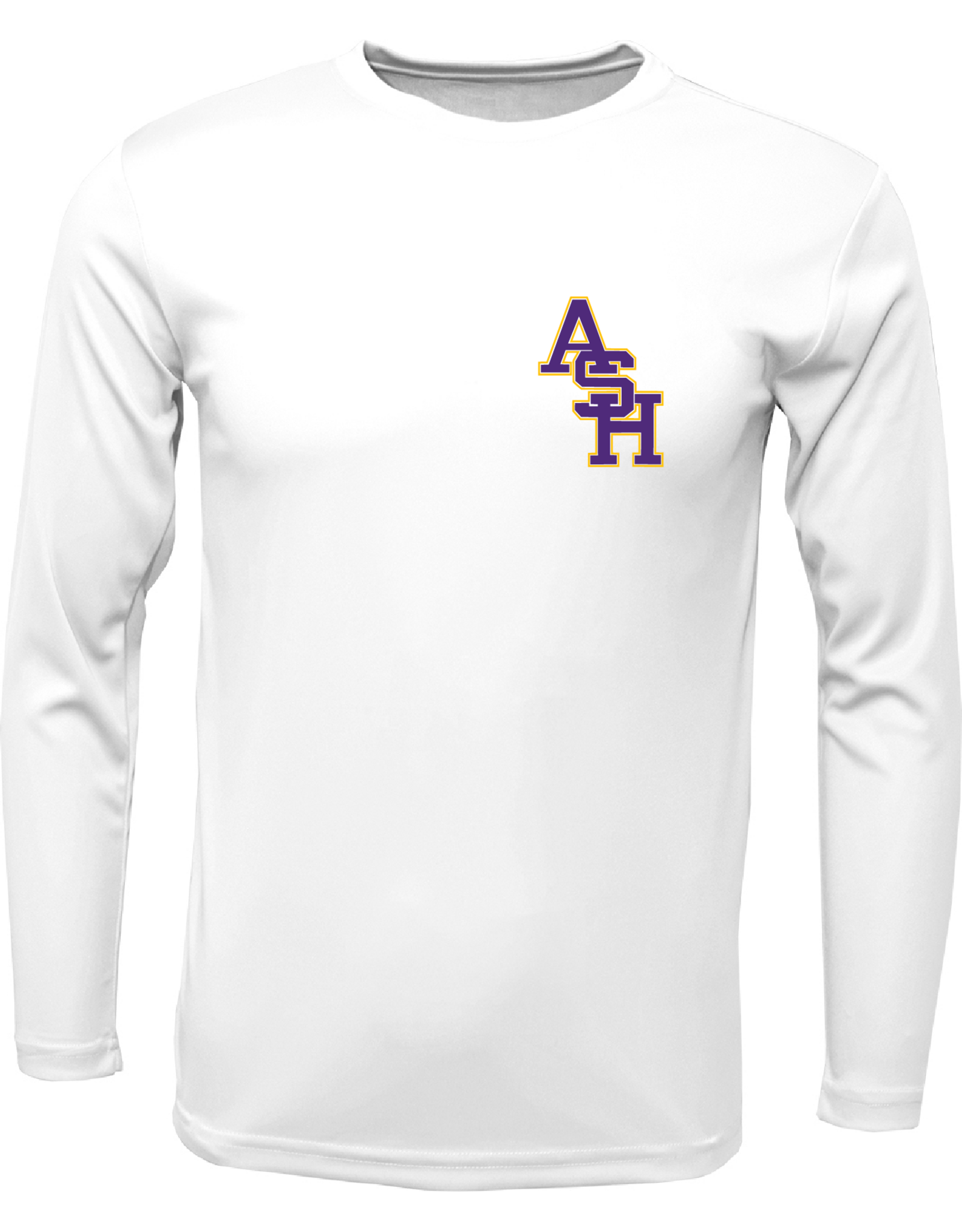 ASH slant on m/w l/s tee--WILL TEXT WHEN READY FOR PICKUP