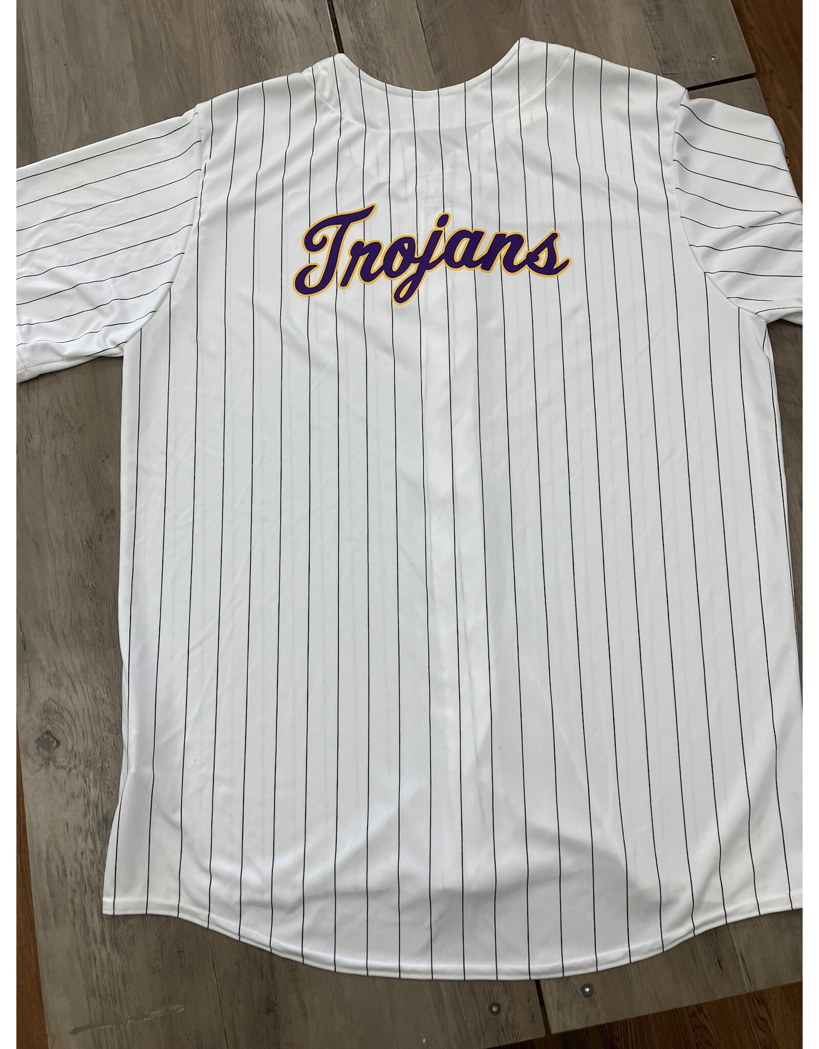 Augusta Trojans pinstripe baseball jersey