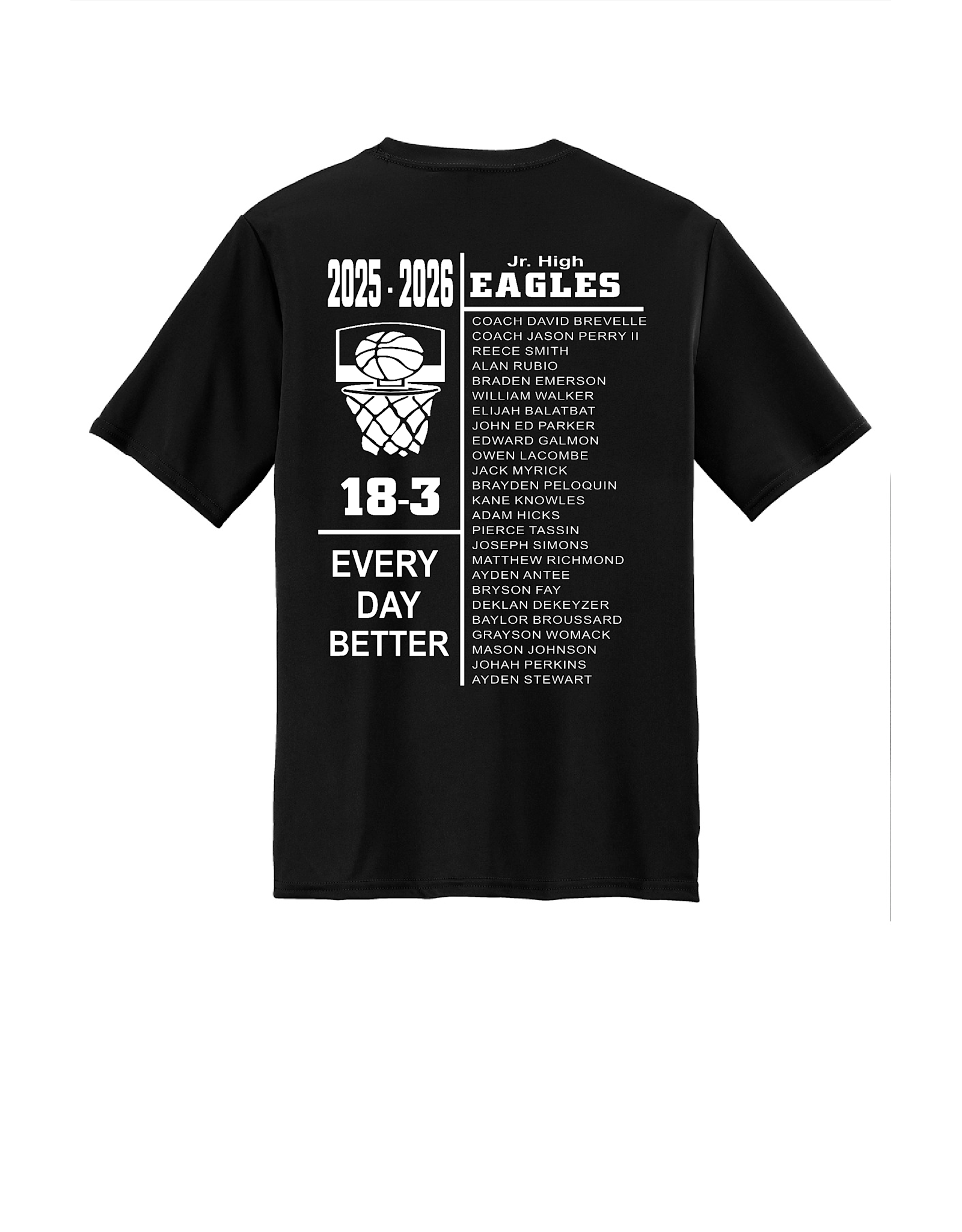 Pre order only -Jr High Basketball M/W tee  - pickup 6/8 in store