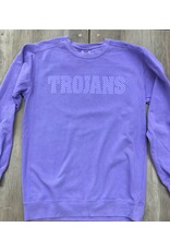 Comfort Colors TROJANS Purple Dot on  violet  Comfort Colors