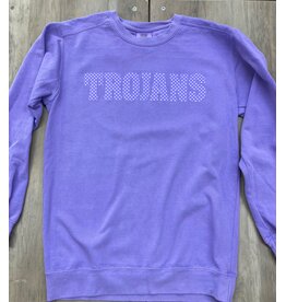 Comfort Colors TROJANS Purple Dot on  violet  Comfort Colors