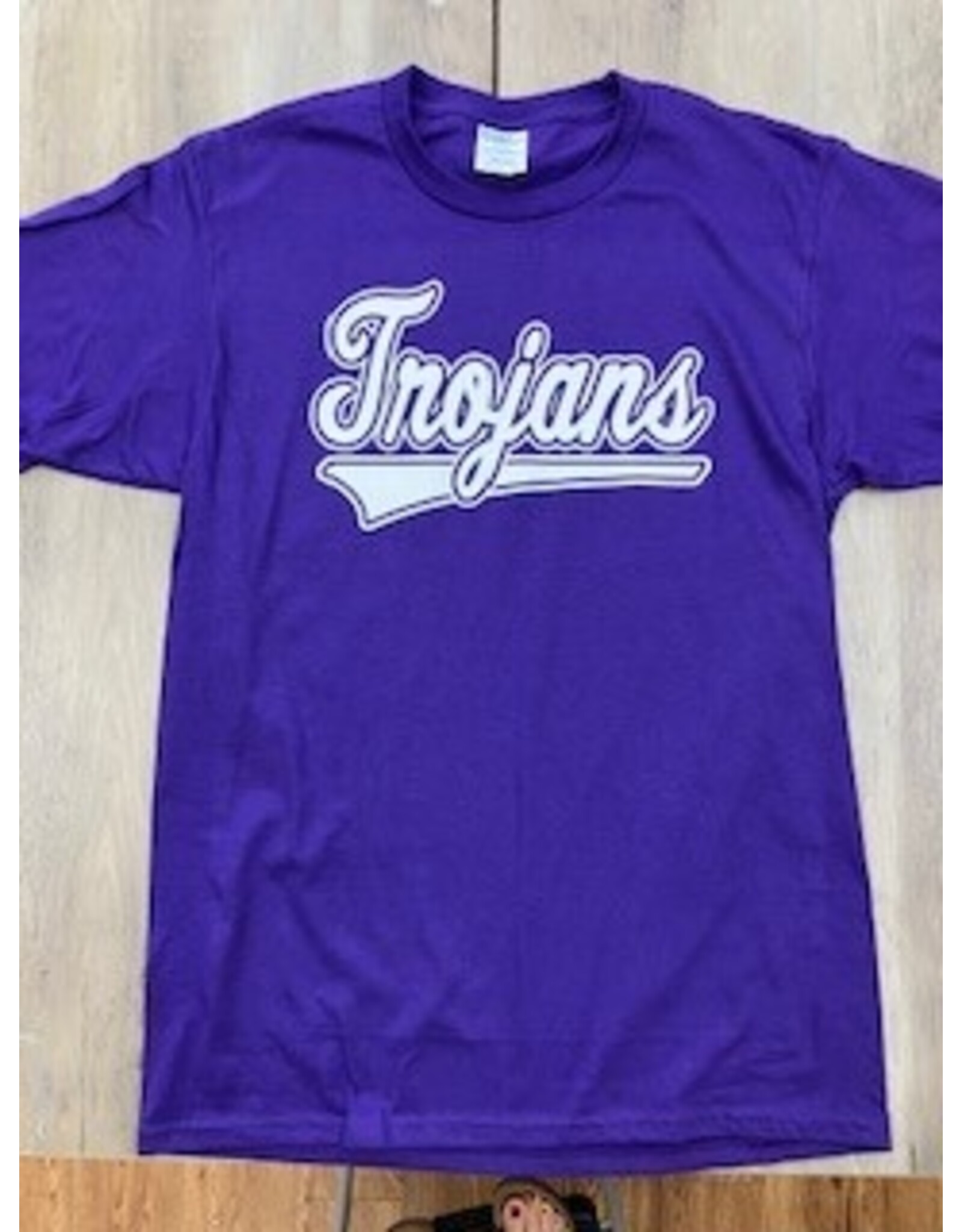 Trojans w/ Tail on Purple Cotton Tee