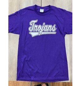 Trojans w/ Tail on Purple Cotton Tee