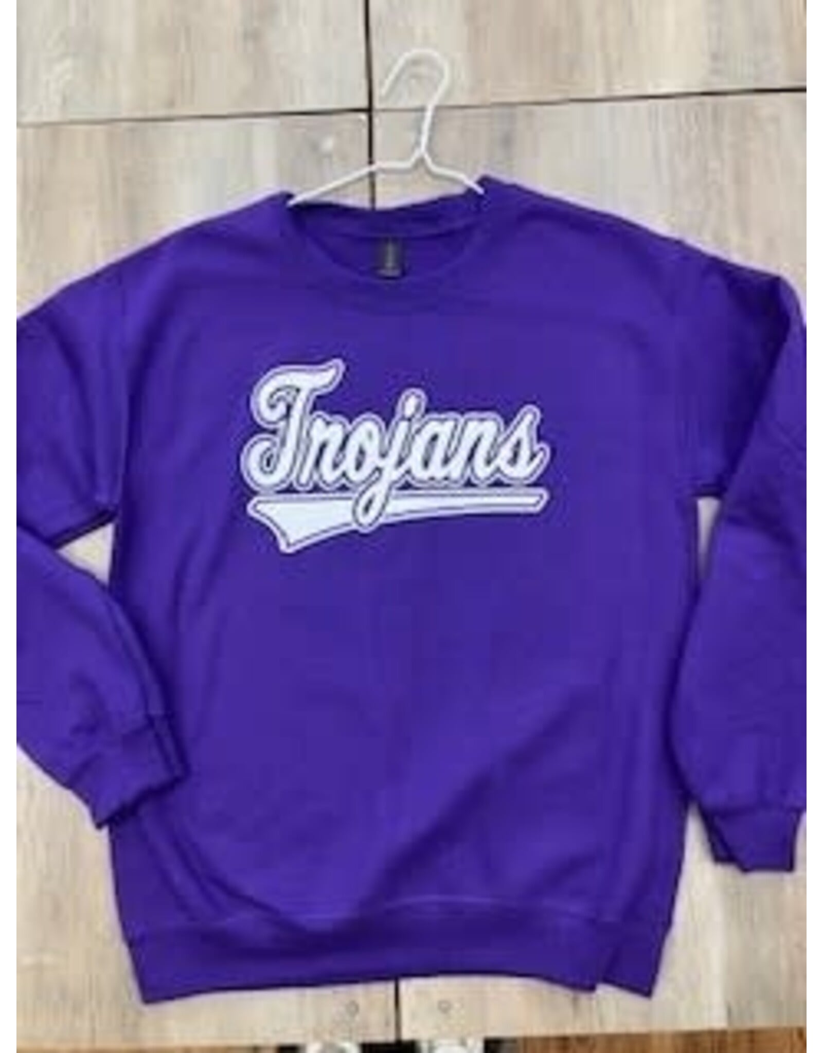 Gildan Trojans w/ Tail on Purple sweatshirt