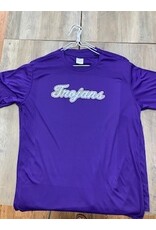 Port & Co Trojans Purple M/W Tee cursive