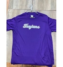 Port & Co Trojans Purple M/W Tee cursive