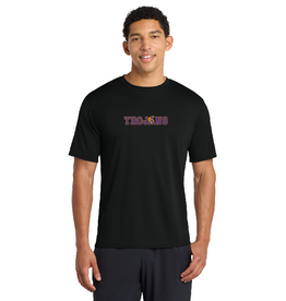 TROJANS CENTER ON BLACK M/W TEE