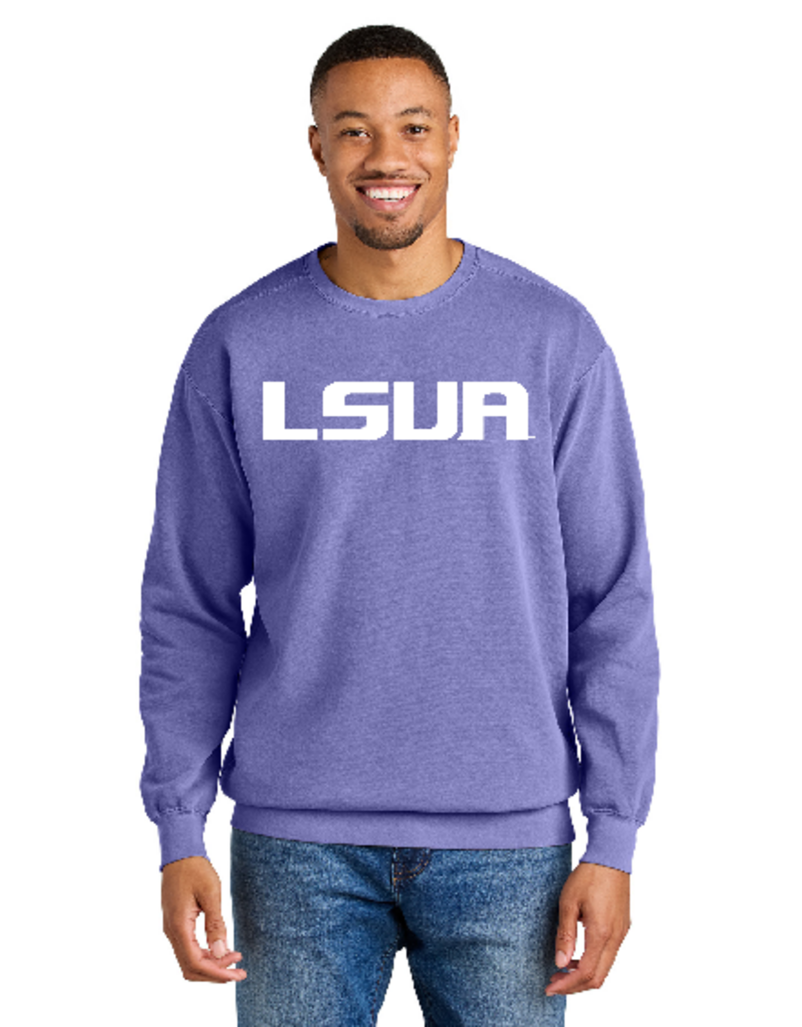 Comfort Colors order LSUA HIGH RES VIS-  SWEATSHIRT- VIOLET- pickup Abrams Hall 8/25 or 8/26