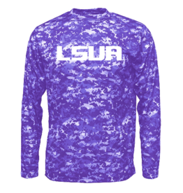 order LSUA HIGH RES VISABILITY on Xtreme-Tek Digi Camo L/S Shirt PURPLE ** ** pickup in store 8/24