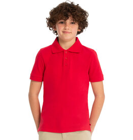 Pique Polo --Red or White -additional cost $6 if school patch required on red