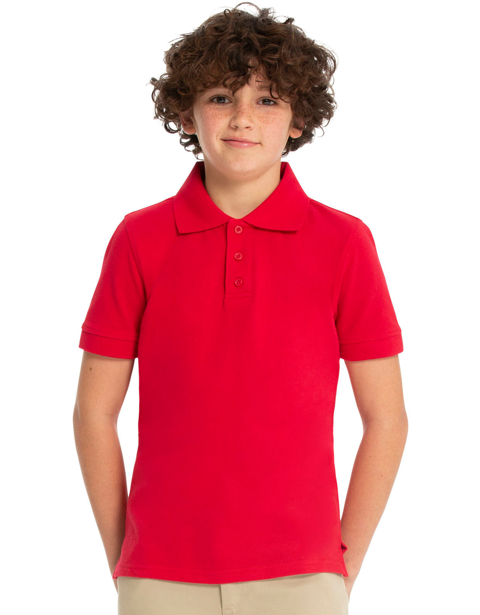 Pique Polo --Red or White -additional cost $6 if school patch required on red