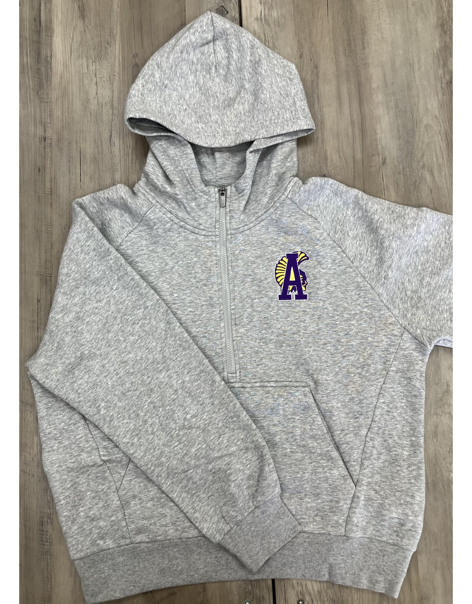 Trojan Em on Grey zip hoodie