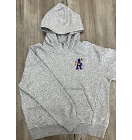 Trojan Em on Grey zip hoodie