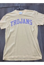 Comfort Colors TROJANS BLOCK lilac dot on yellow