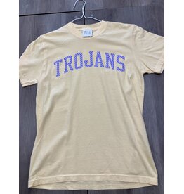 Comfort Colors TROJANS BLOCK lilac dot on yellow