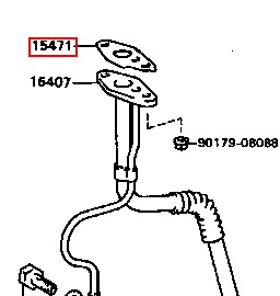 Gasket, Turbo Oil Inlet - Land Cruiser BJ74/13BT, HJ61/12HT, LJ71 & LJ78/2LTE - 15471-54010