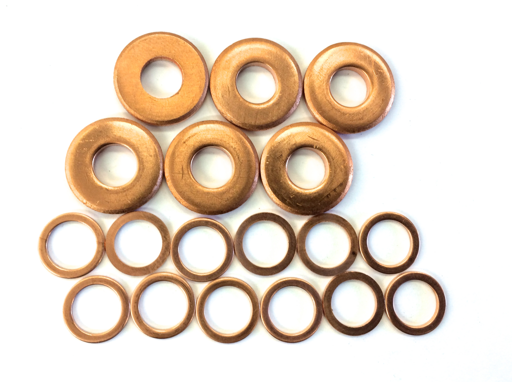 1HDT (Early) Injector Washer/Seal Kit - Toyota Land Cruiser 1HDT to 07/1992 (for 6 injectors) 17x7.4x2.5mm - IWKTO350