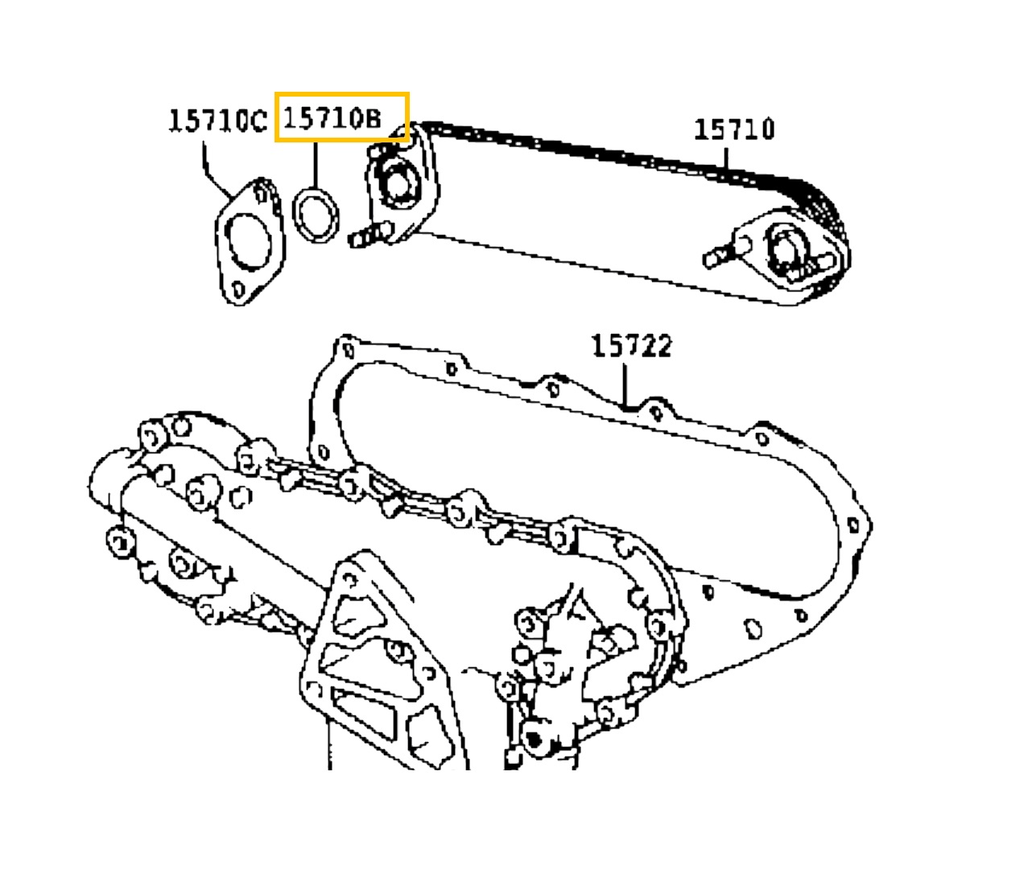 O-Ring, 3B, 3B-II & 13BT Oil Cooler (to cover) 2 req. Use with: 90923-05014 (oil cooler cover gaskets) - 90301-20001