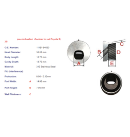 Pre-Combustion Chamber - Toyota B & 2B (pre-cup) - 11161-64080 AM