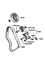 Spacer, Timing Belt Idler Bolt (goes with part: 90105-10235) - Toyota 2LT-II, 2LTE, 3L, 5L - 90560-12041