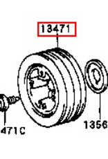 Pulley, Crankshaft - Toyota 2LTE, 3L - Land Cruiser Prado LJ71, LJ78, Hilux & others (Harmonic Balancer) - 13408-54090 OEM