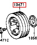 Pulley, Crankshaft - Toyota 2LTE, 3L - Land Cruiser Prado LJ71, LJ78, Hilux & others (Harmonic Balancer) - 13408-54090 OEM