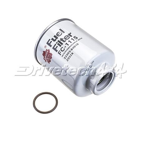 Sakura Diesel Fuel Filter w/integral water separator - Land Cruiser  23303-64010 - FC-1115