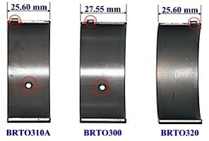 2H & 12HT Connecting Rod Bearing Set - 25.60mm W/O Oil Hole