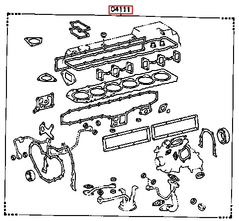 Gasket Set, Full Engine - Toyota 12HT - 04111-68031