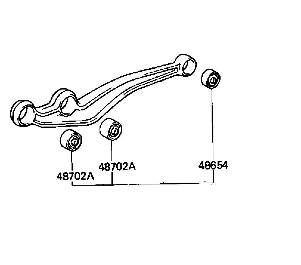 Suspension Leading Arm Bushing Kit - Land Cruiser 80 Series (Radius Arm) 48702-60050 (x2)  + 48061-60010 (x1)