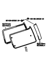 Glass, Rear Quarter - RH curved HZJ77, LJ78, KZJ78 - Green Tint - 62710-60660