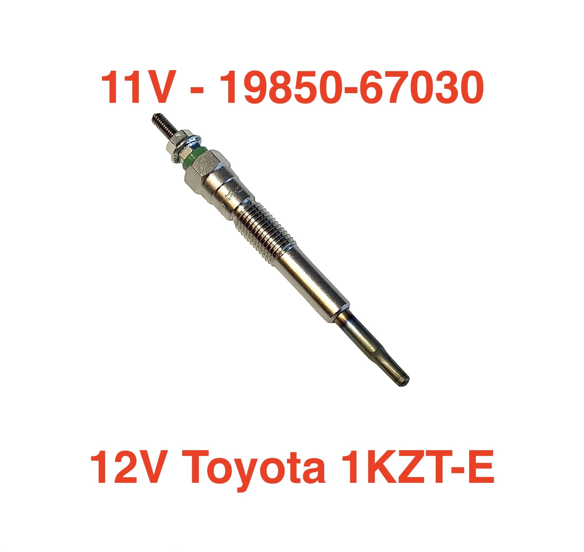 Glow plug, 11V (12V system) - Land Cruiser Prado KZJ71, KZJ78 Hilux Surf KZN - 1KZT, 1KZTE (Japan) - 19850-67030