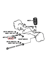Suspension Bushing Sub Assy, Rear Upper Control Arm - Land Cruiser 80 Series (4 req) - 48702-60031