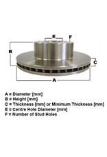 Brake Rotor, Front - Nissan Safari & Patrol Y60 (01/1988-11/1997) with dual piston calipers - RDA623