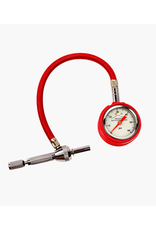 Freedom Recovery Gear - Self-Contained EZ-Rapid Tire Deflation Tool with Gauge,60 PSI c/w Glow in the dark Gauge face, extra long Barrel, Chrome Trim, Red hoseand Red Rubber Boot protector and Storage Bag - 719710723528