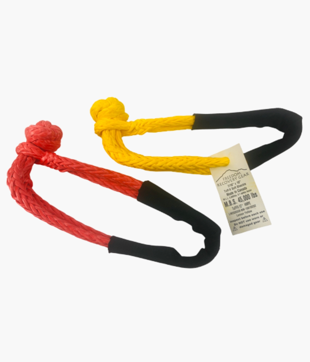 Freedom Recovery Gear - 3/8 x 9" Tuff-X Soft Shackle with chafe guard HMPE- Yellow. MBS 35,000# - 719710722910