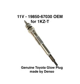 Glow plug, 11V (12V system) - Land Cruiser Prado KZJ71, KZJ78 Hilux Surf KZN - 1KZT, 1KZTE - 19850-67030 OEM