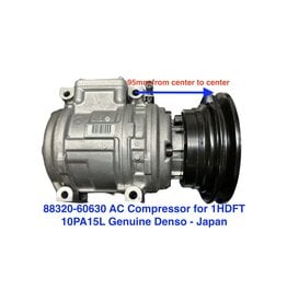 AC Compressor, Denso 10PA15L - for Land Cruiser HDJ80 & HDJ81 with 1HDFT engine - 88320-60630