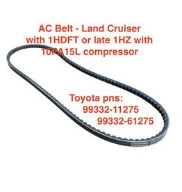 V Belt, AC - Toyota Land Cruiser 80 Series with 1HDFT or late 1HZ with 10PA15L compressor - 99332-11275 / 99332-61275